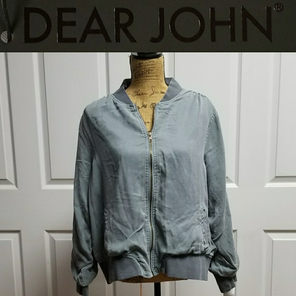 Dear John Dalba bomber jacket Sammy NWT light gray